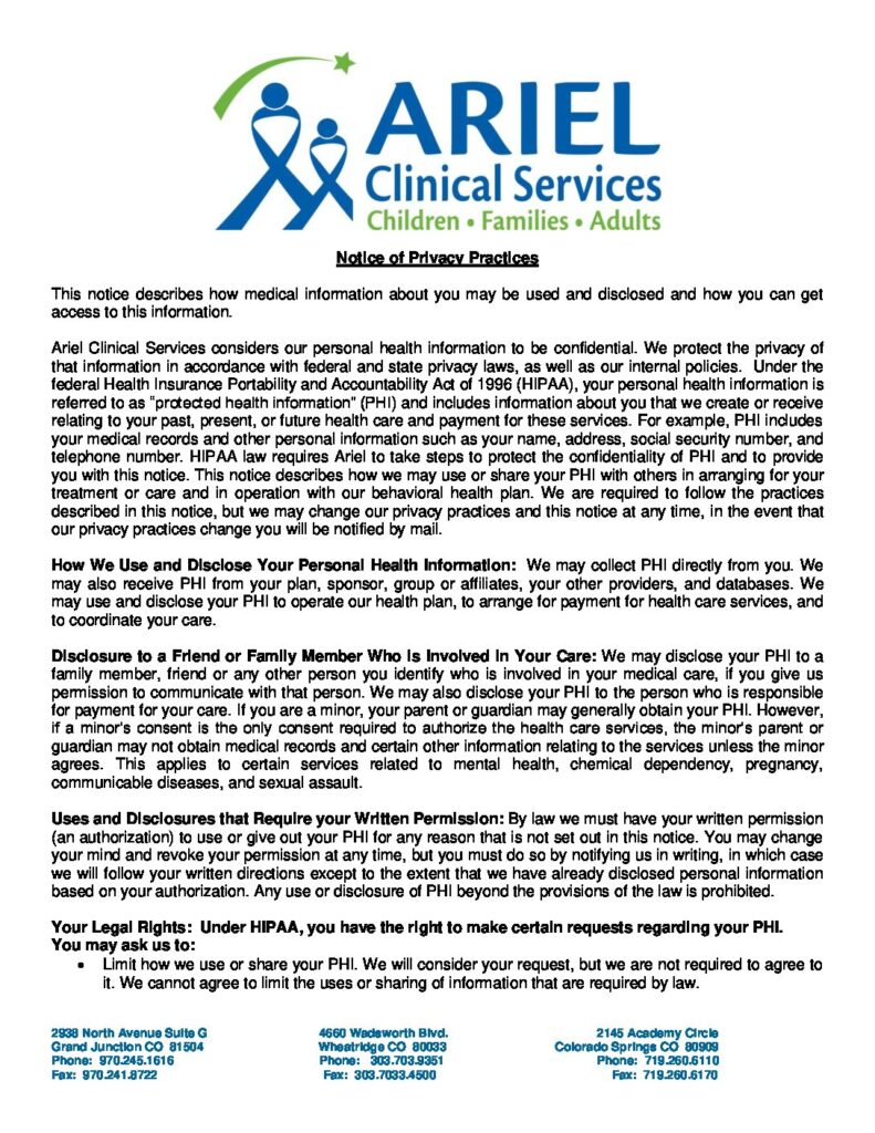 Notice of Privacy Practices